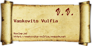 Vaskovits Vulfia névjegykártya